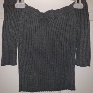 Grey off the shoulder crop top